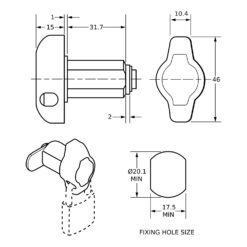 Euro-Locks 4452 cerradura para candado 31,7 mm - Dibujo técnico