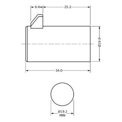 Euro-Locks B657 cerradura con cierre de golpe 25,2 mm - Dibujo técnico