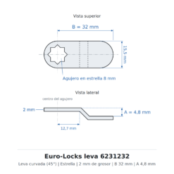 Euro-Locks leva 6231232 - Dibujo técnico