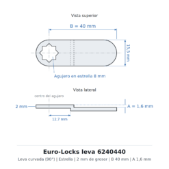 Euro-Locks leva 6240440 - Dibujo técnico