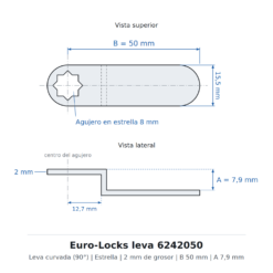 Euro-Locks leva 6242050 - Dibujo técnico