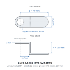 Euro-Locks leva 6244040 - Dibujo técnico