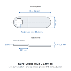 Euro-Locks leva 7230445 - Dibujo técnico