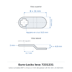 Euro-Locks leva 7231231 - Dibujo técnico