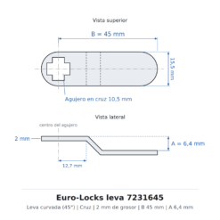 Euro-Locks leva 7231645 - Dibujo técnico