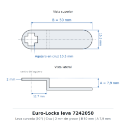 Euro-Locks leva 7242050 - Dibujo técnico