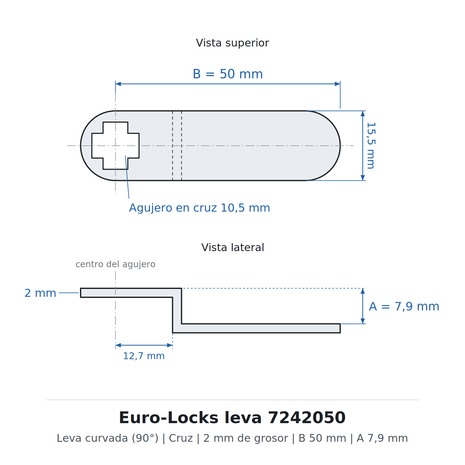 Euro-Locks leva 7242050 - Dibujo técnico