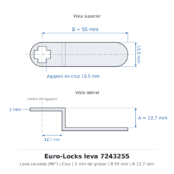 Euro-Locks leva 7243255 - Dibujo técnico
