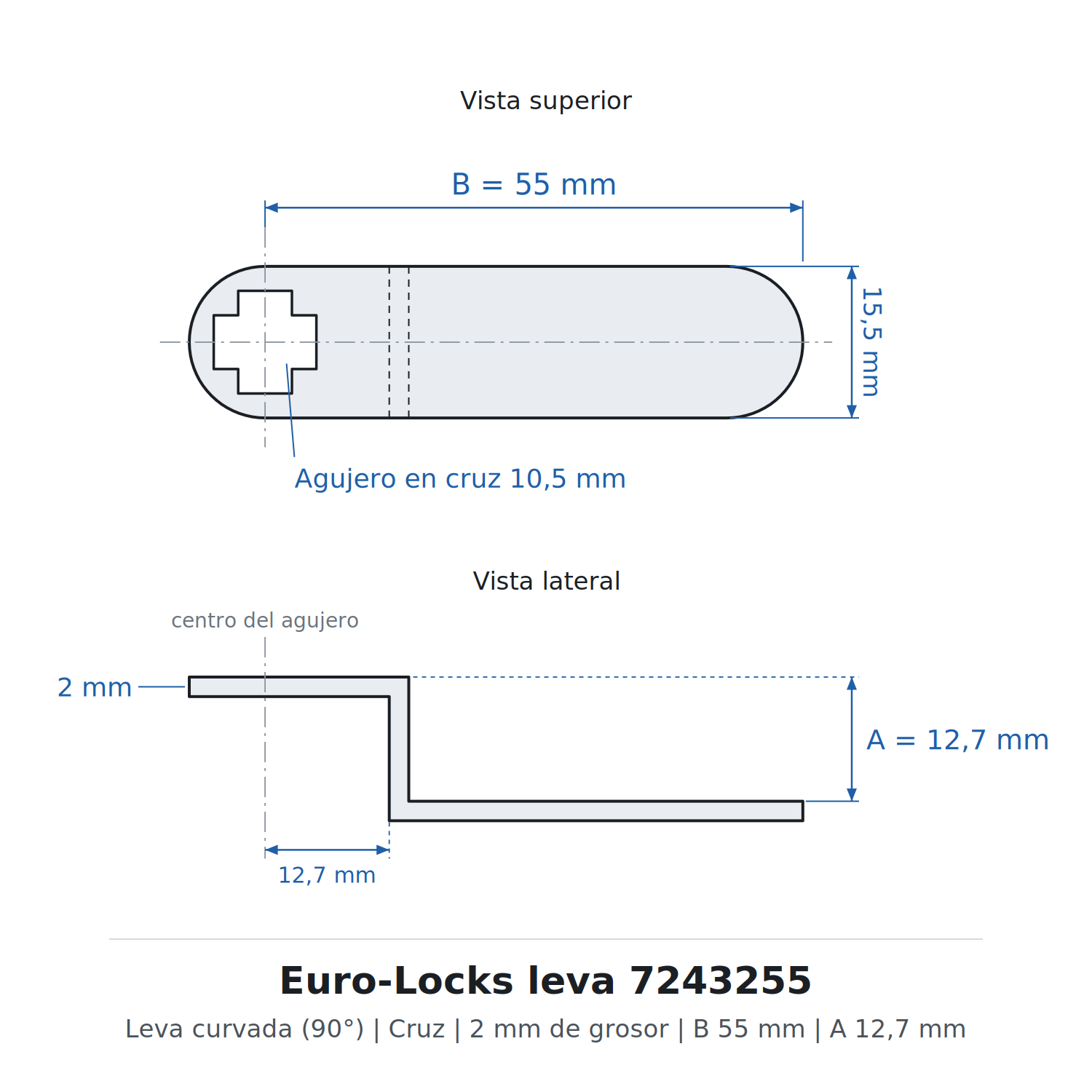 Euro-Locks leva 7243255 - Dibujo técnico
